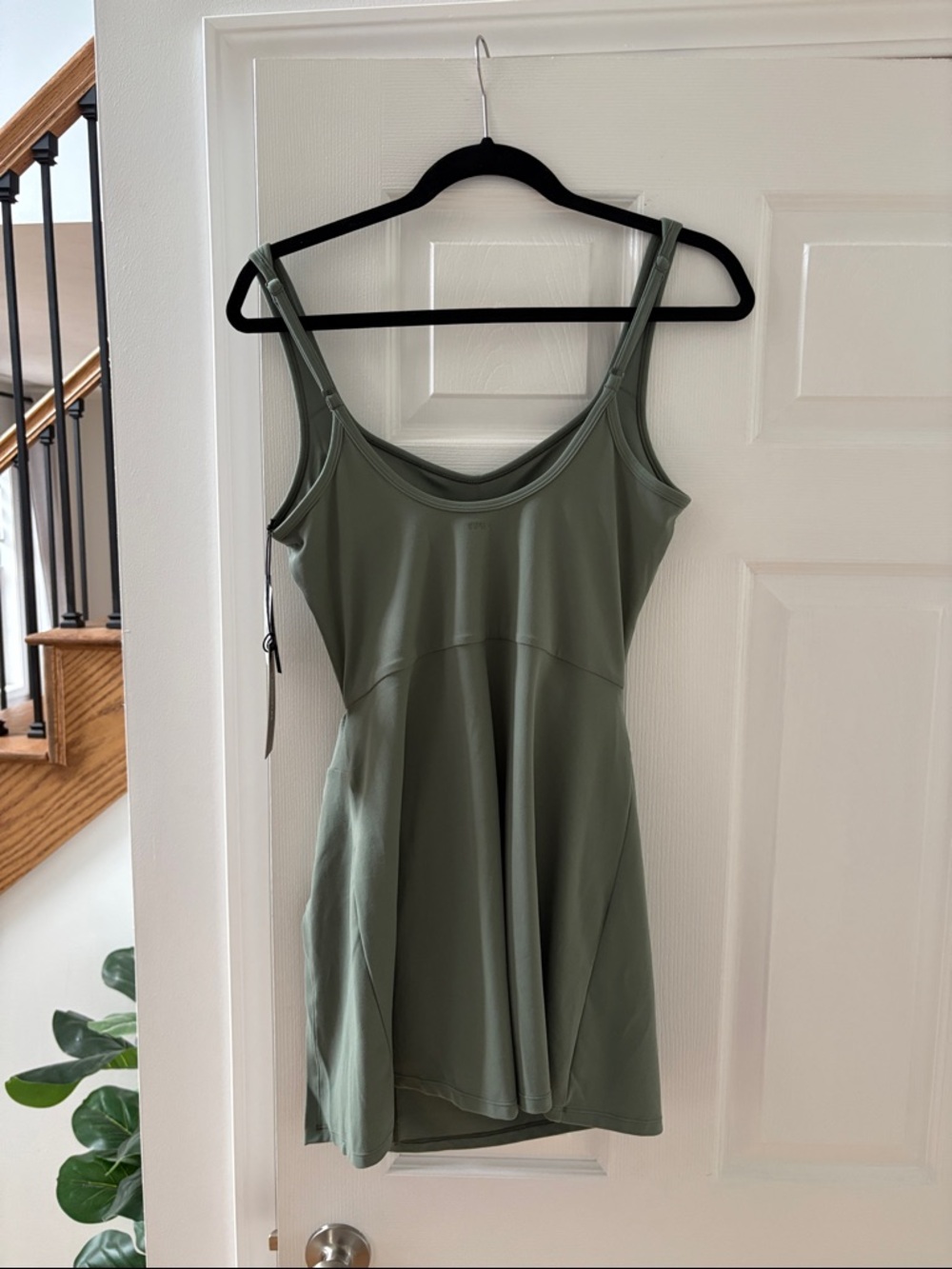Abercrombie & Fitch Active Sage Green Tank Dress with Side Knot - Picture 7 of 8
